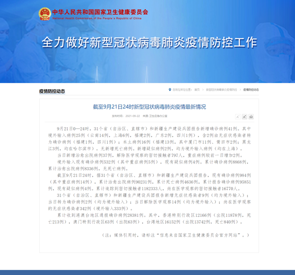 31省区市新增本土确诊61例〃31省区市新增确诊57例 其中本土38例