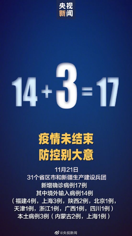 31省新增确诊17例本土3例〃31省新增确诊17例 本-第2张图片