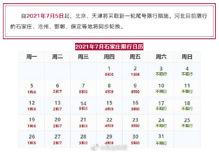 石家庄限行通知︰(石家庄限行时间查询)-第1张图片